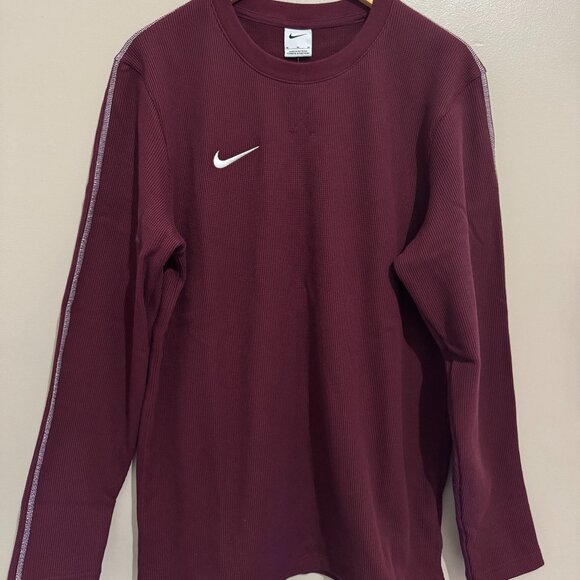 Nike Waffle Knit Coach Sideline Thermal Fleece LS Top Mens M FJ9547-669 NEW - Picture 1 of 9
